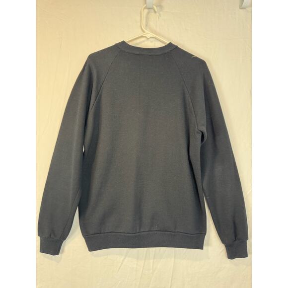 Vtg 90s Sweatshirt Jerzees Leaves Fall Puff Print USA Womens L Black Autumn - Picture 4 of 6